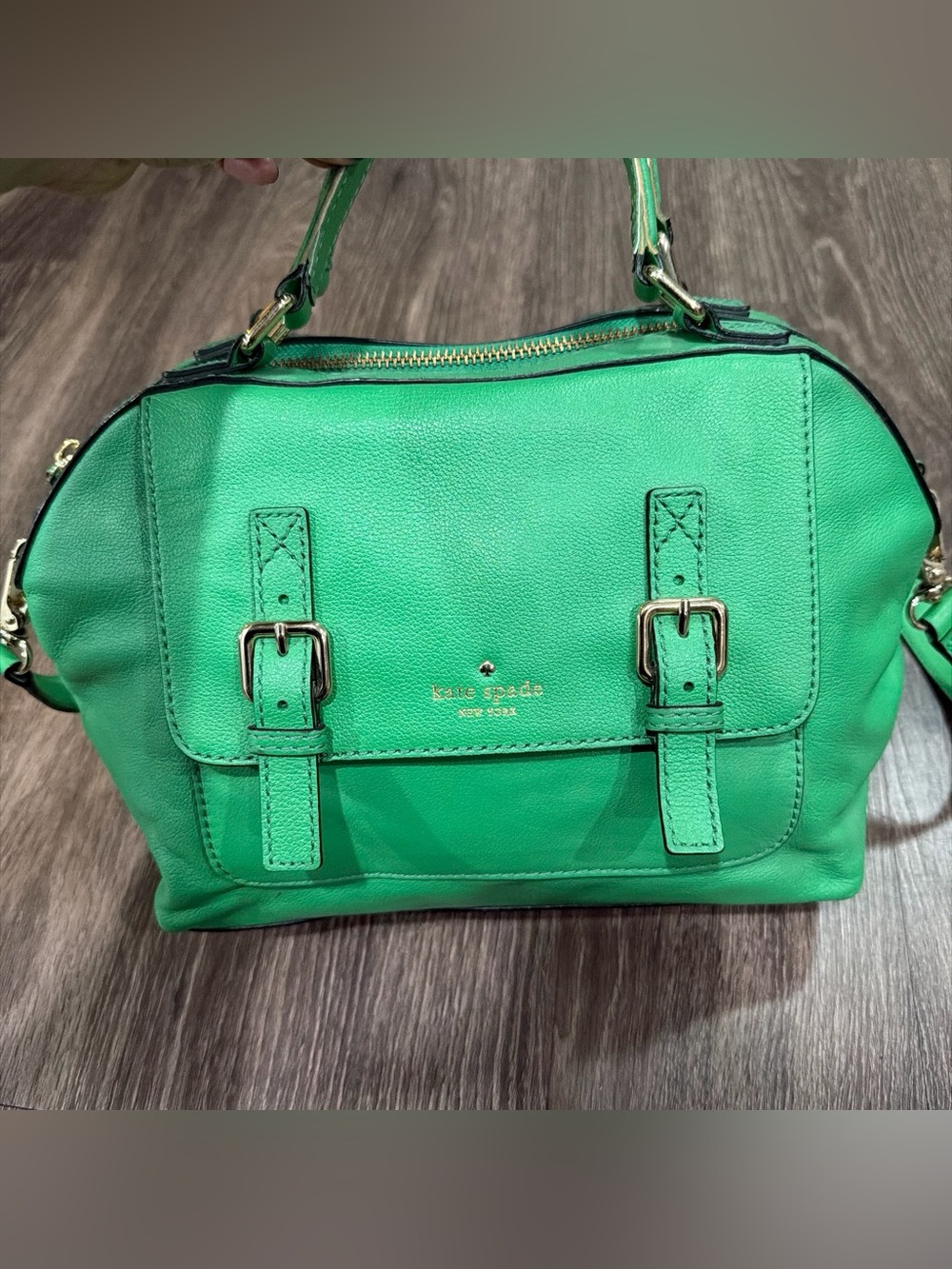 Kate Spade Allen Street Bag featuring gold-tone hardware and front buckle pocket